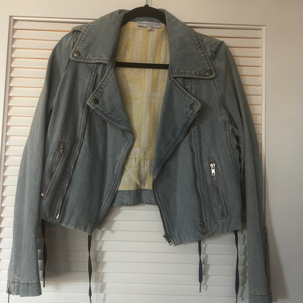Denim moto jacket